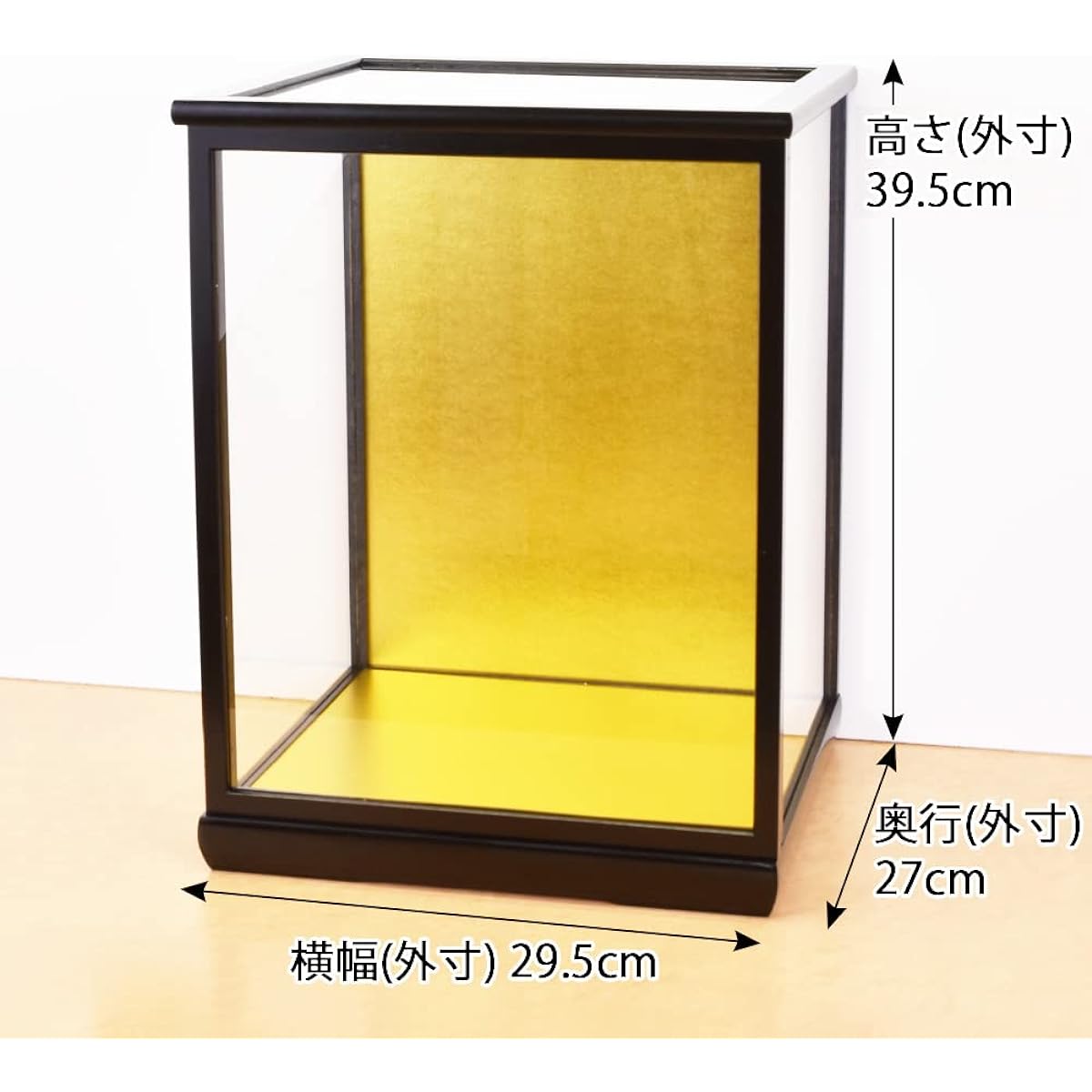 Japanese doll, doll case, glass case, Hina doll case, May doll case, width 27, depth 24, height 35cm, Hakata, large, Jinya