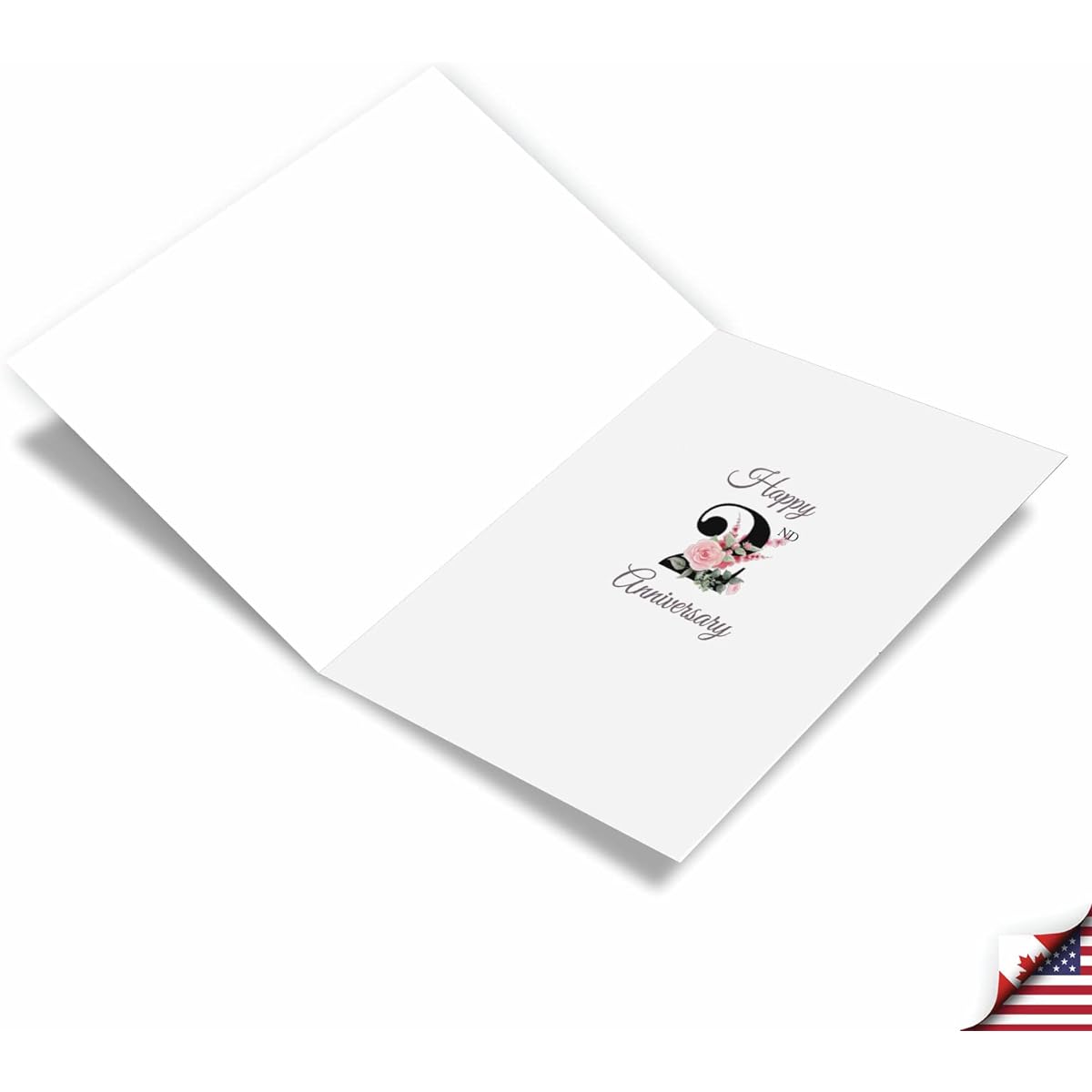 NobleWorks 2nd Anniversary Greeting Card with 5 x 7 Inch Envelope (1 Card) Floral Couple 2 C10497MAG