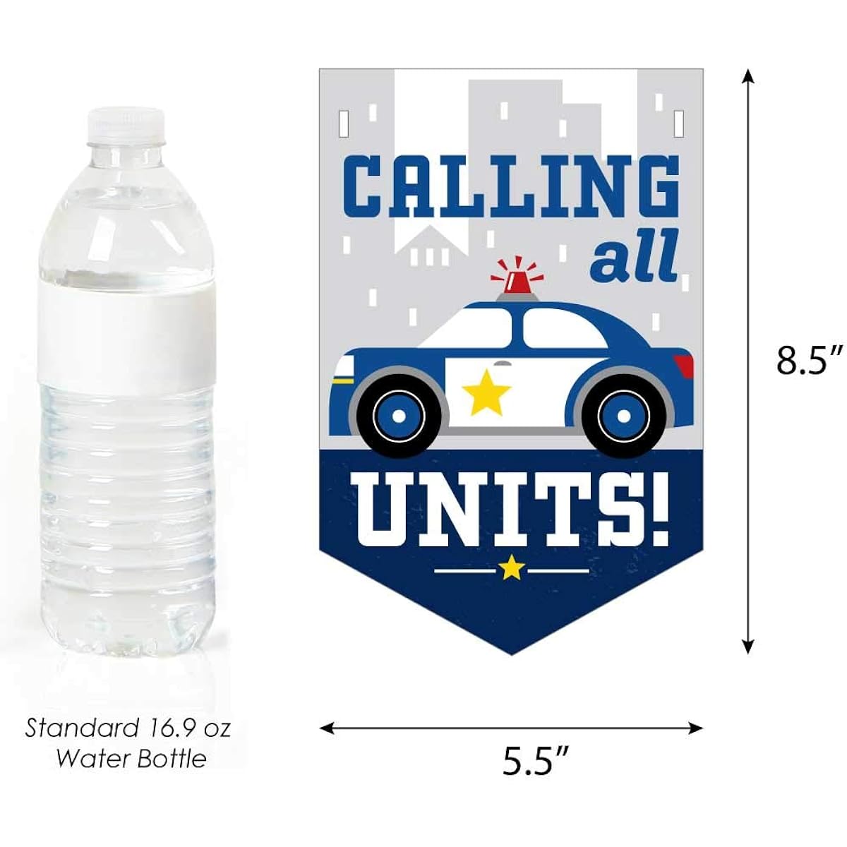 Big Dot of Happiness Calling All Units - Police - Cop Baby Shower Bunting Banner - Party Decorations - Baby Welcome