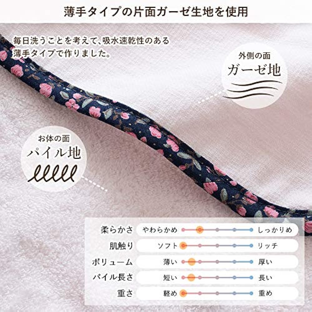 Bloom Imabari Baby Poncho Fit-Use Baby Bathrobe Hooded Quick Dry Lightweight Gauze Fabric Cute Baby Made in Japan 100% Cotton (Ivory)