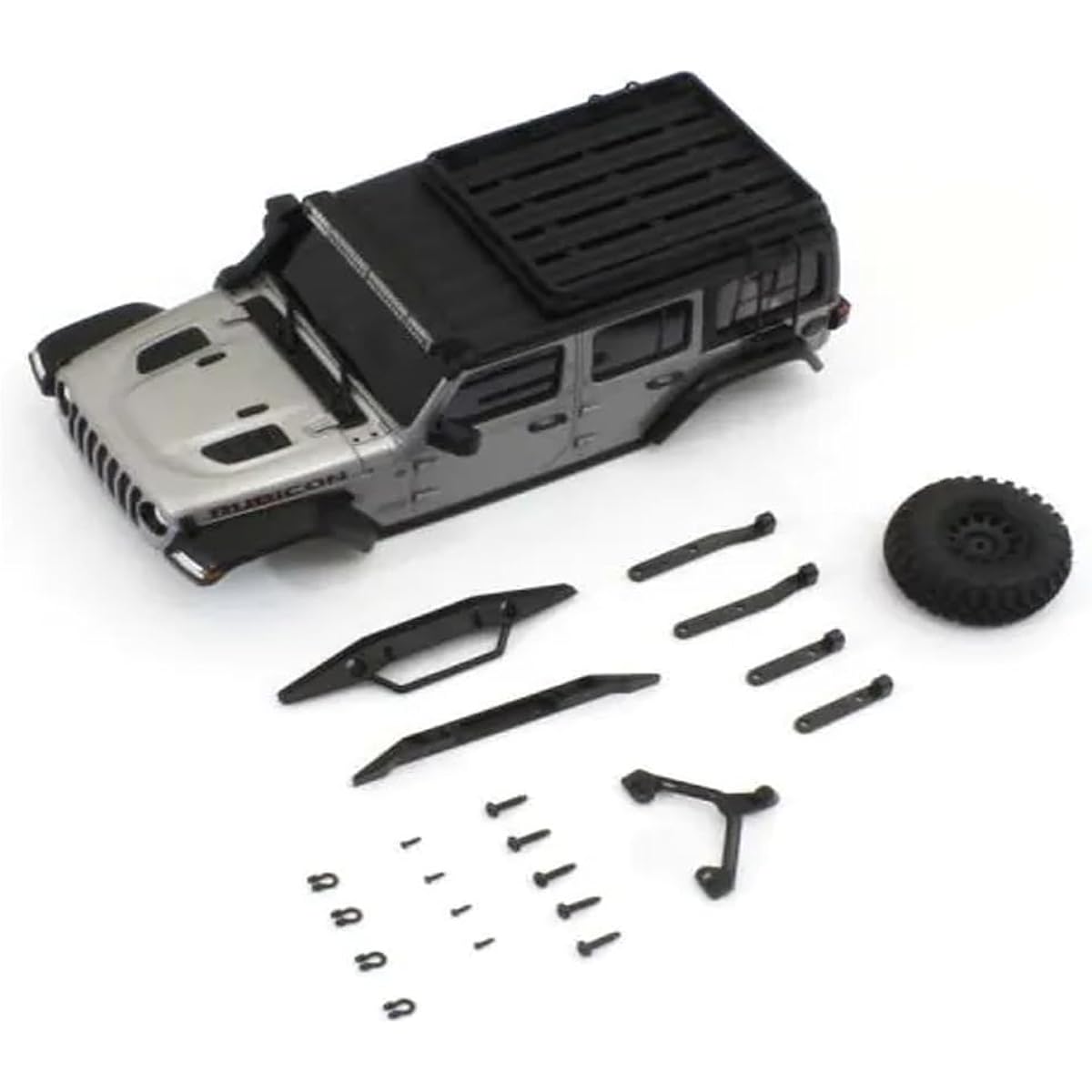 Kyosho Kyoso MX-01 Jeep Wrangler Unlimited Rubicon with Accessories Billet Silver Metallic MXB08S