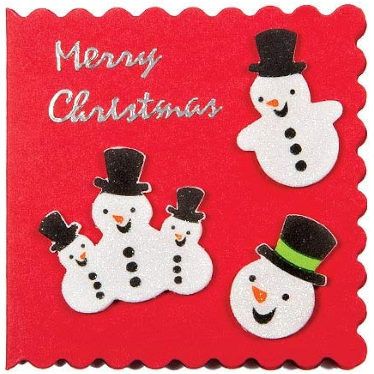 Snowman glitter sponge stickers (80 pieces)