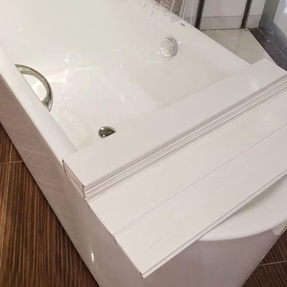 MEMETARO Bath Lid Bathtub Lid Folding 70 x 105 Bath Lid Bathroom Bath Lid Bathtub Lid Heat Retention Mildew Resistant Dust Proof Antibacterial Figurine Stylish White