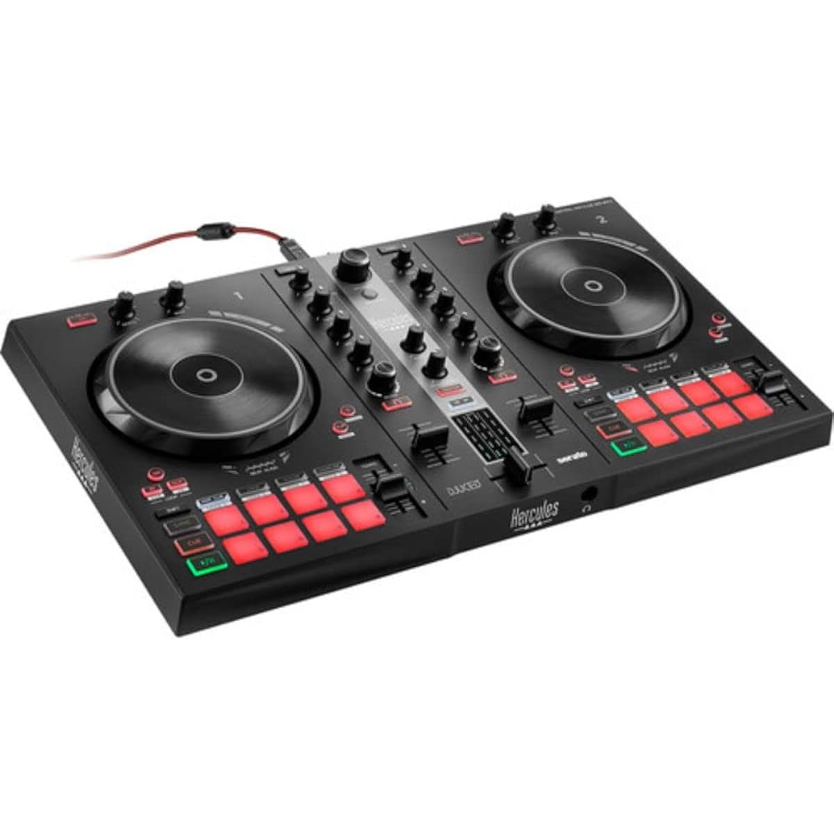 Hercules DJ Control Inpulse 300 2 Deck USB DJ Controller for Serato DJ Lite DJUCED 6ft Comprehensive Standard Series 3.5mm Stereo Mini Plug to 2 RCA Plug Audio Cable