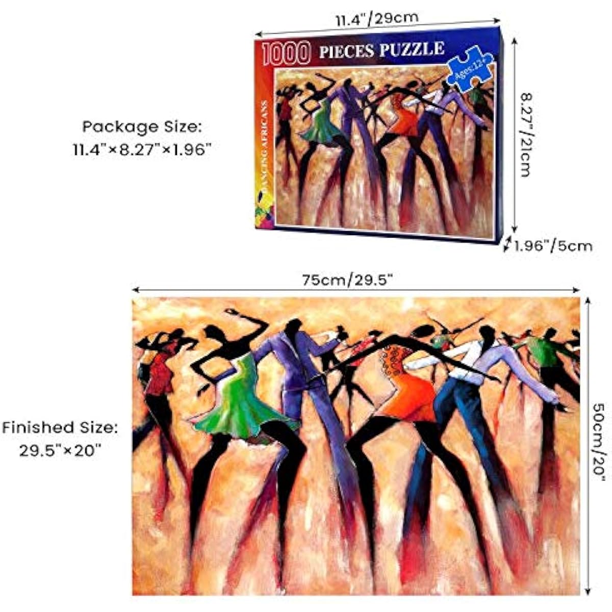 najiaxiaowu Wooden Adult Puzzle 1000 Pieces African American Men Women Party Art Dance Jigsaw Puzzle for Kids Seniors Oil Painting Puzzle Game Creative Gift Friends DIY Wall Decor 29.5" x 20"