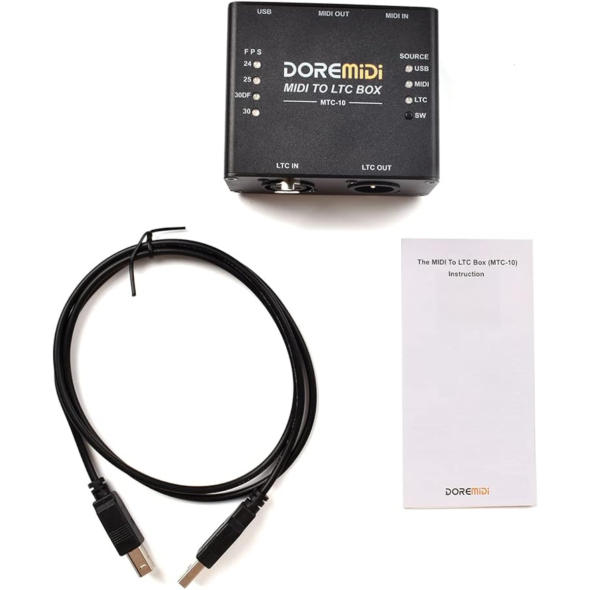 DOREMiDi MIDI - LTC Box MIDI Timecode to SMPTE LTC Timecode Conversion Device Designed to synchronize MIDI audio and lighting time