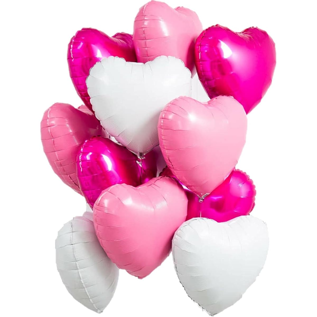 GLEAM® 10 Pieces 18 Inch Heart Shaped Foil Balloons Birthday Decorations Items for Boys or Girls Birthday Party Decorations Anniversary Wedding Wedding Party Baby Shower Graduation Party Ceremony