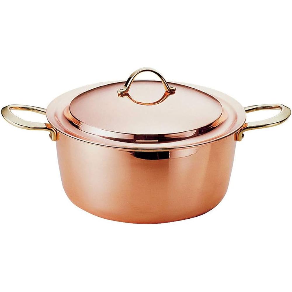 Shinkoukinzoku Two-handled pot, copper 20cm, play cooking sauce pot PL-1707