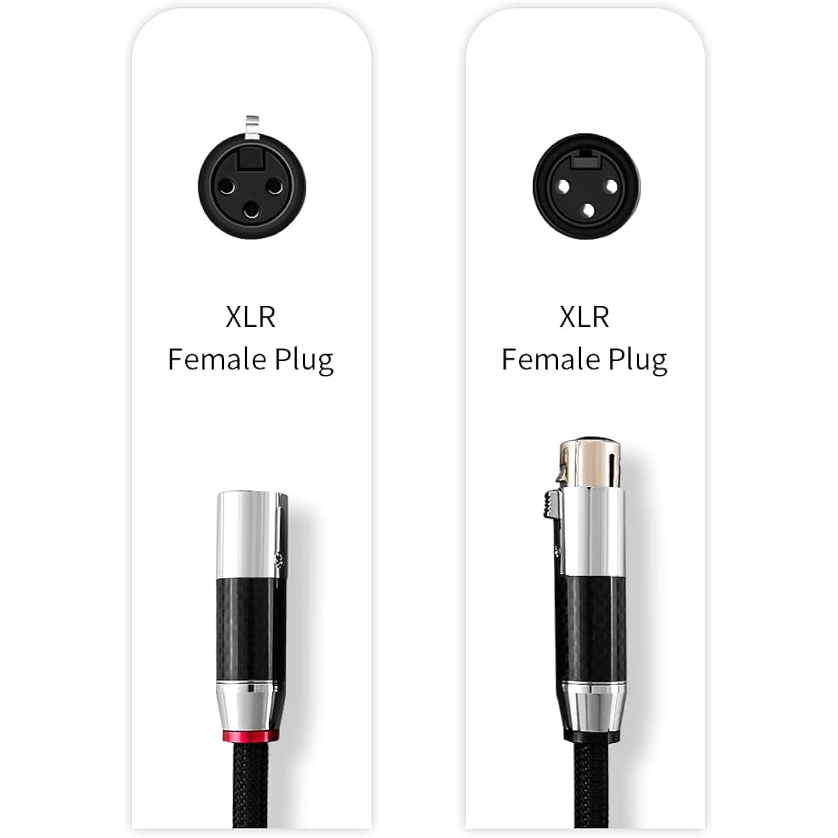 Tertullus 1 Pair 3 Pin HiFi Interconnect Cable XLR-M (Male) to XLR to F (Female) HiFi Balanced Audio Cable Microphone Cable Microphone Wire (0.5m/1.64ft)