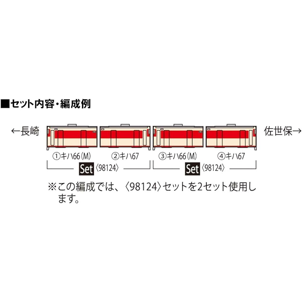 TOMYTEC TOMIX N Gauge JR Type Kiha 66/67 Revival Japanese National Railways Color Set 98124 Railway Model Diesel Car
