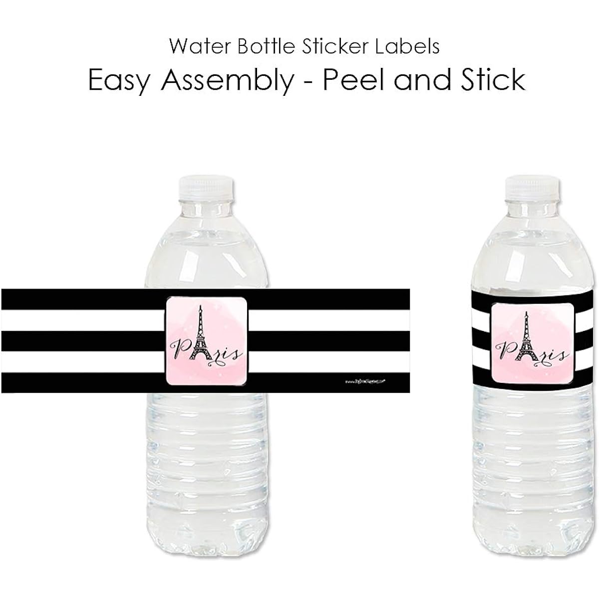 Paris, Ooh La La - Paris Themed Baby Shower or Birthday Party Water Bottle Sticker Labels - Set of 20