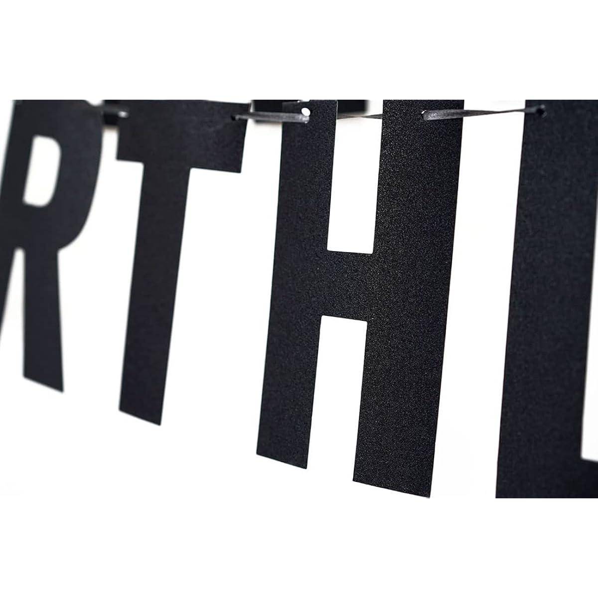 Black Happy Birthday Banner Glitter Happy Birthday Sign for Men Birthday Party Decorations