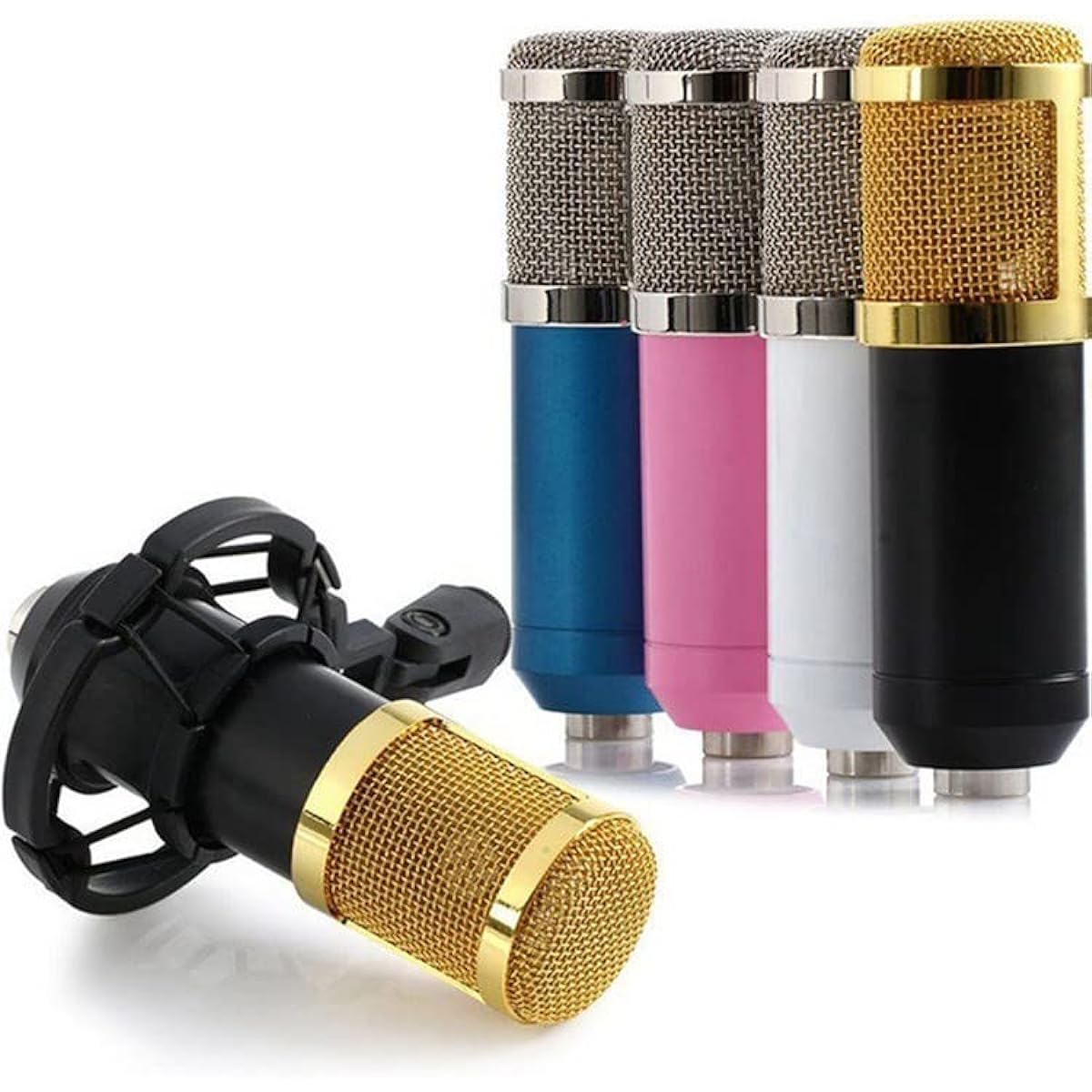 Aokicase USB Hanging Condenser Microphone Set 192KHz/24-bit Gaming Microphone PC Microphone for Streaming/Online Classes/YouTube/Tiktok/Ins/Podcasts/Recording/Microphone or Mac/PS4/PS5 (Gold) USB-BM800