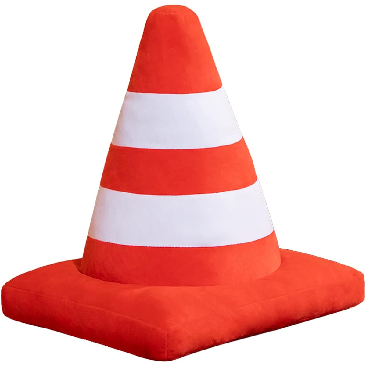 Funny Road Cone Plush Safety Cone Toy Pillow Soft Simulation Red Road Blocks Plush Toy Model Cute Stuffed Road Blocks Doll Photo Props Construction Party Favors 17.7 (Ages 14+)