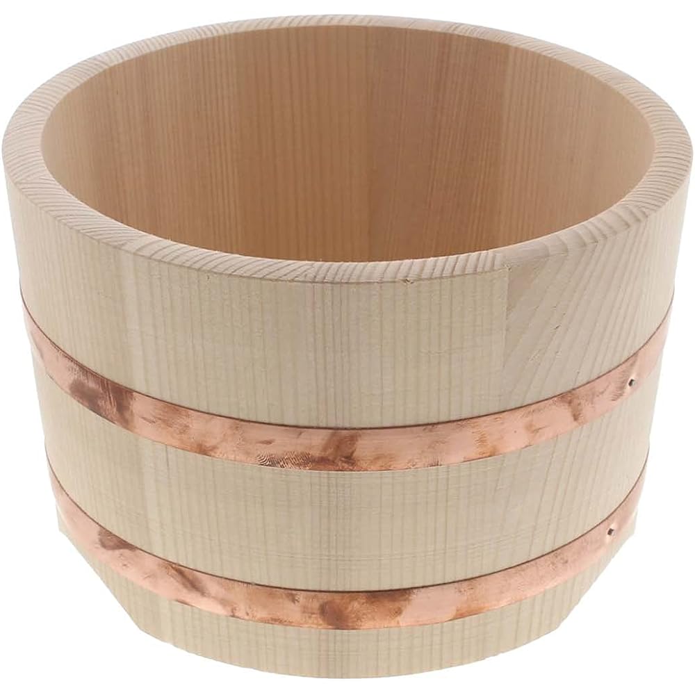 Tachibana Container, Edo Bitsu, Copper Tag, Rice Stand, Made in Japan, Approximately 3 Cups, Natural