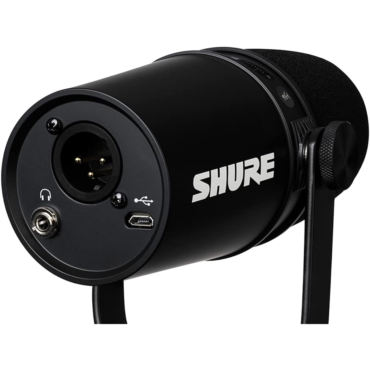 SHURE Hybrid USB/Cardioid Microphone MV7-J {2-year warranty} + Tabletop Microphone Stand Set (Black)