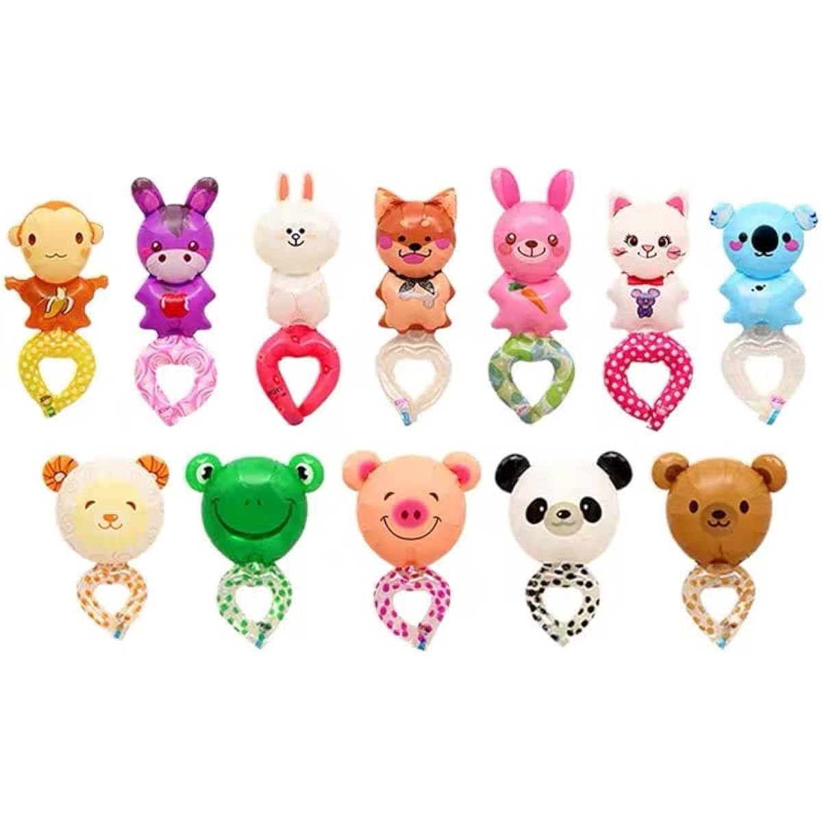 50 Pieces - Cartoon Wrist Balloon Animals,Handwear Balloons,Balloon Headbands for Kids Birthday Party,Party Decorations - Free Pump.