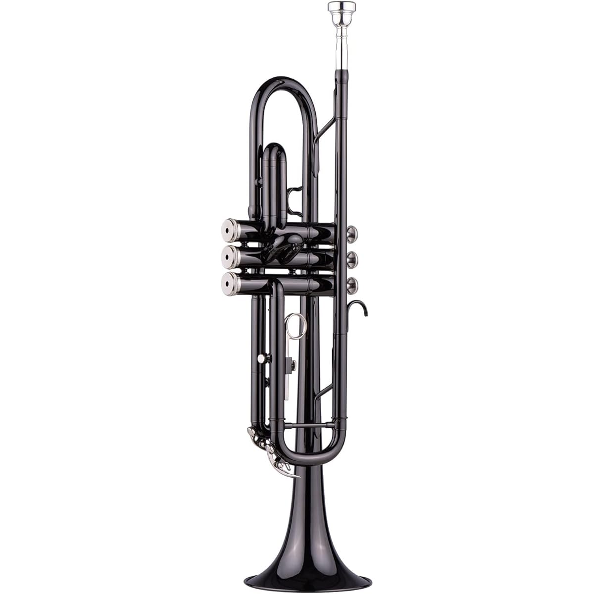 Brass Plated Black BB Trumpet Set for Beginners with Hard Case Strap Mouthpiece Gloves Polishing Cloth