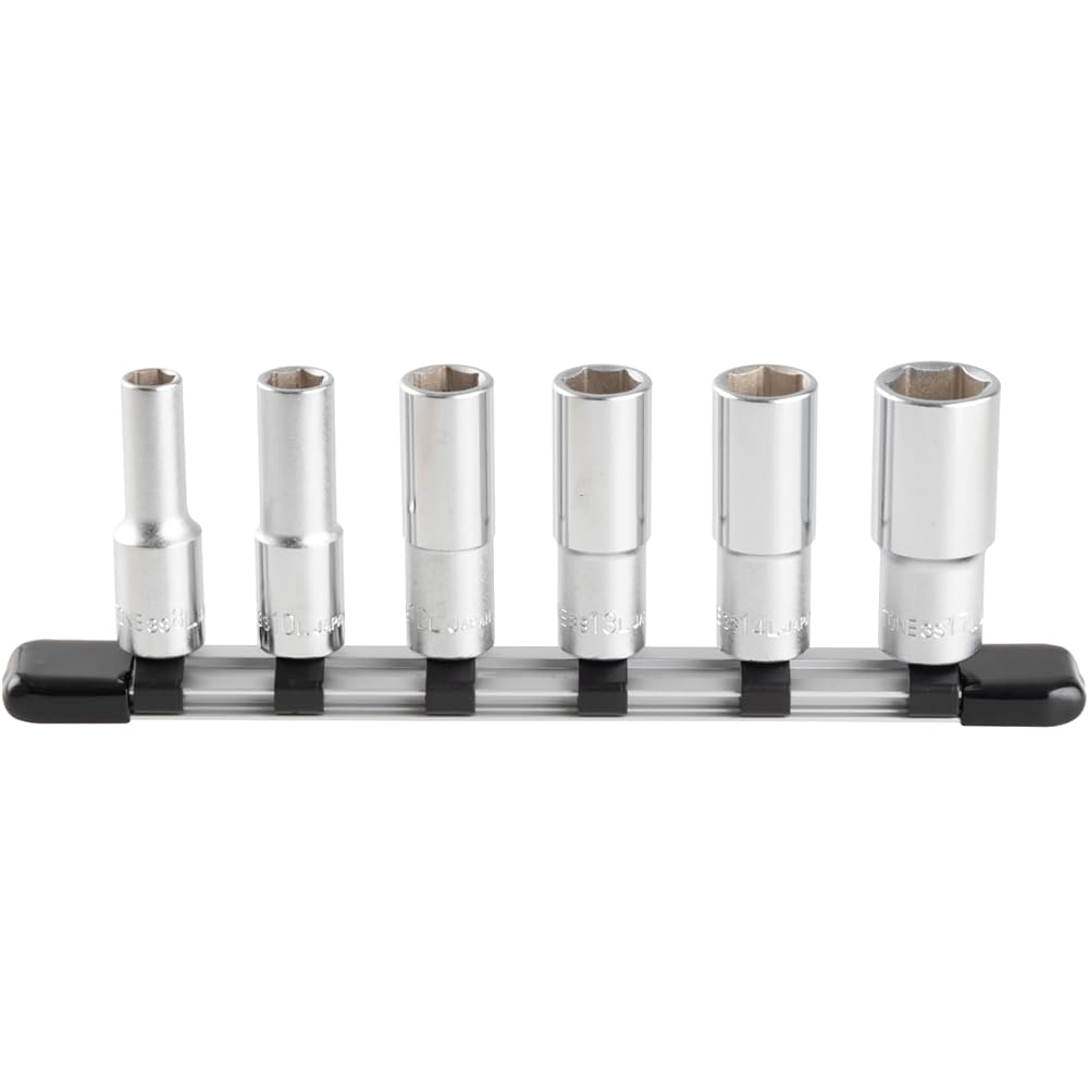TONE Deep Socket Set (Hexagonal, with holder) HSL306 Drive angle 9.5mm (3/8") Contents 6 items