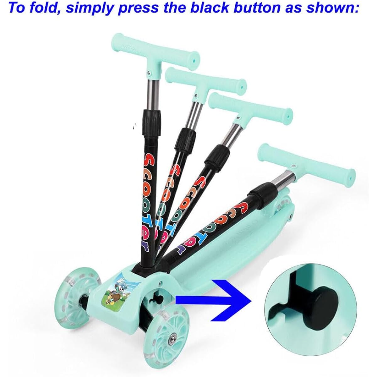 OxGord Scooter for Kids - Deluxe Pink 3 Wheel Glider Kick and Go Lean to Turn Step for Brake (Pink)