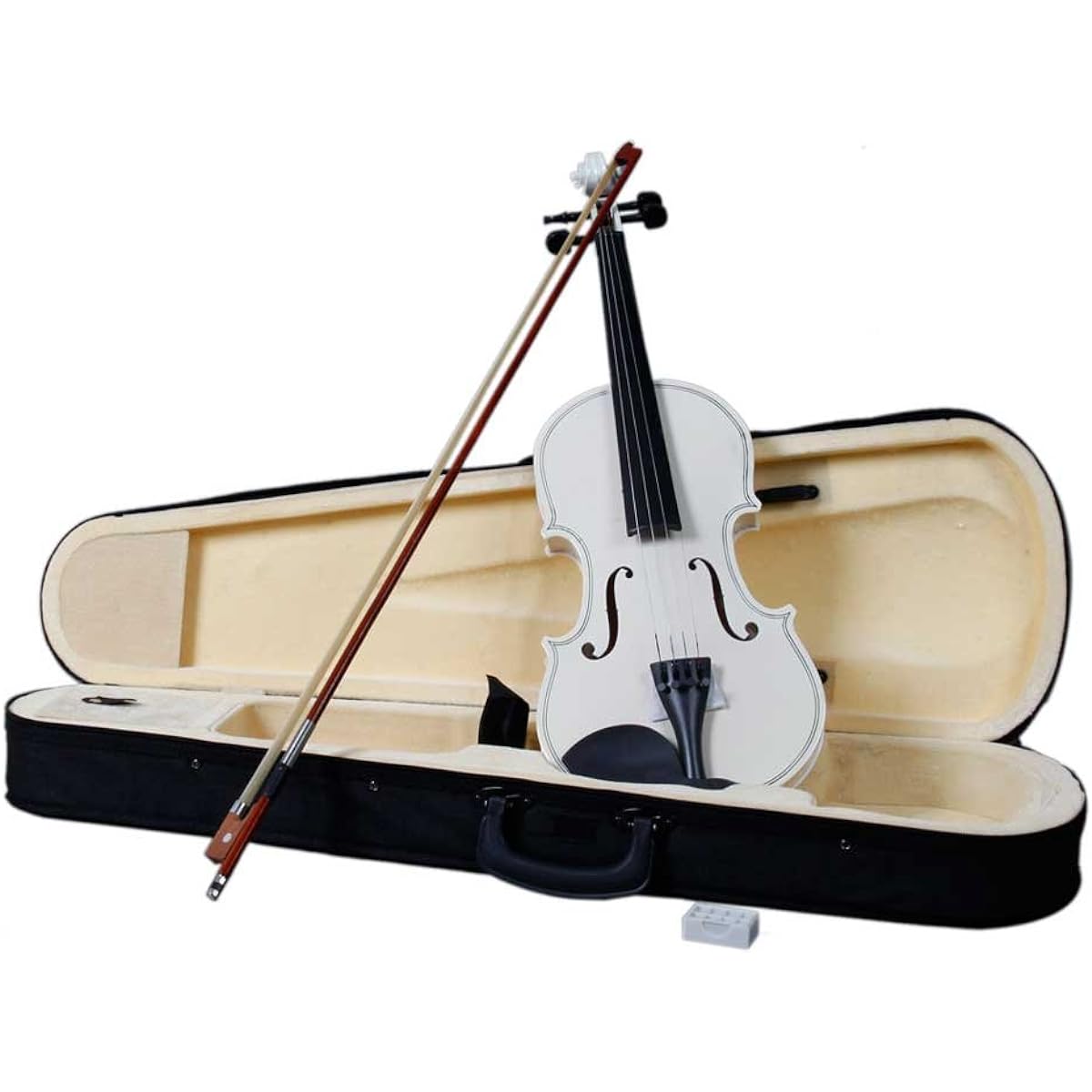 Trlec 4/4 Starter Acoustic Violin for Beginners Kids Adults with Hard Box Rosin Ribbon White