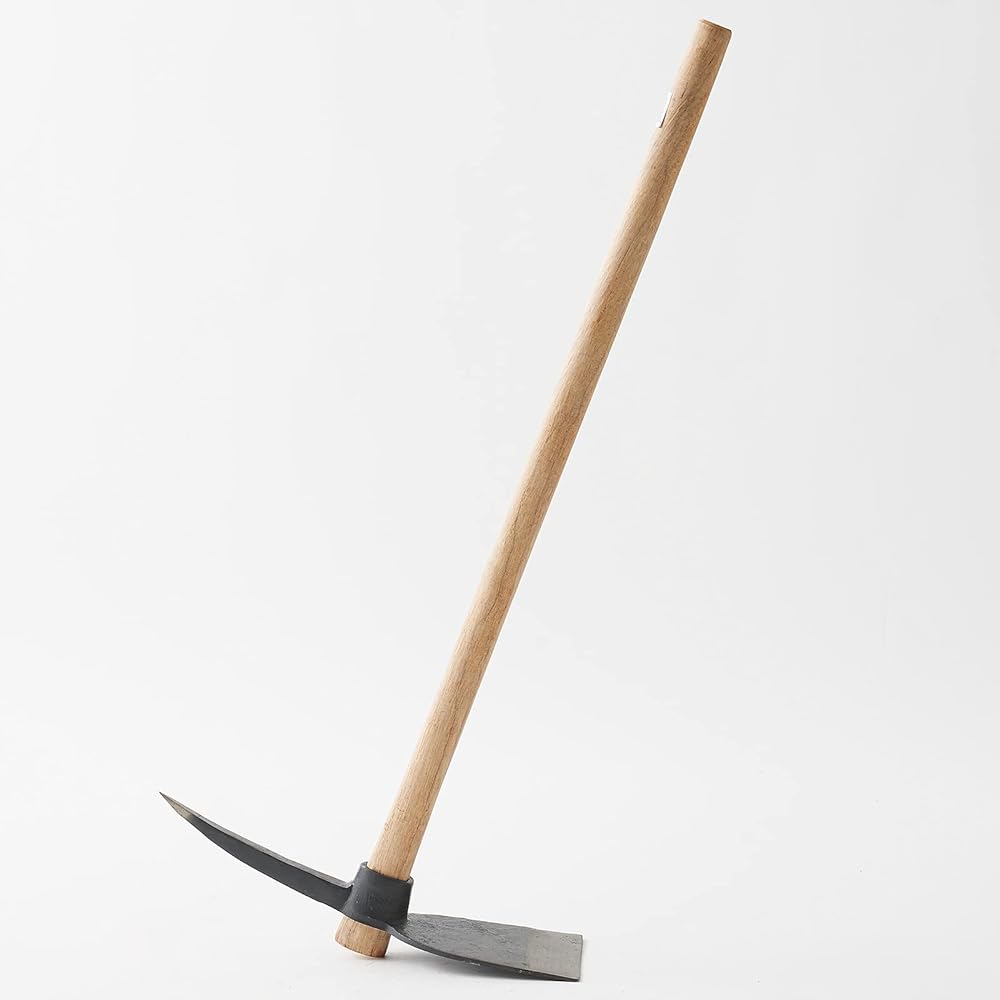 Agurino Kura Yoshiri Cross Hoe Round Hoe 390mm Pickaxe with Pickaxe Soil Breaker For Hard Soil and Clay Root Cutting Wasteland Civil Engineering Pickaxe Field Agriculture