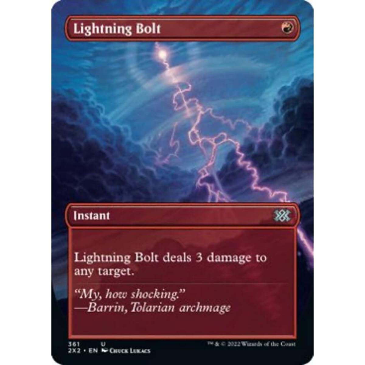 Magic: The Gathering Lightning Bolt (361) Borderless Double Masters 2022