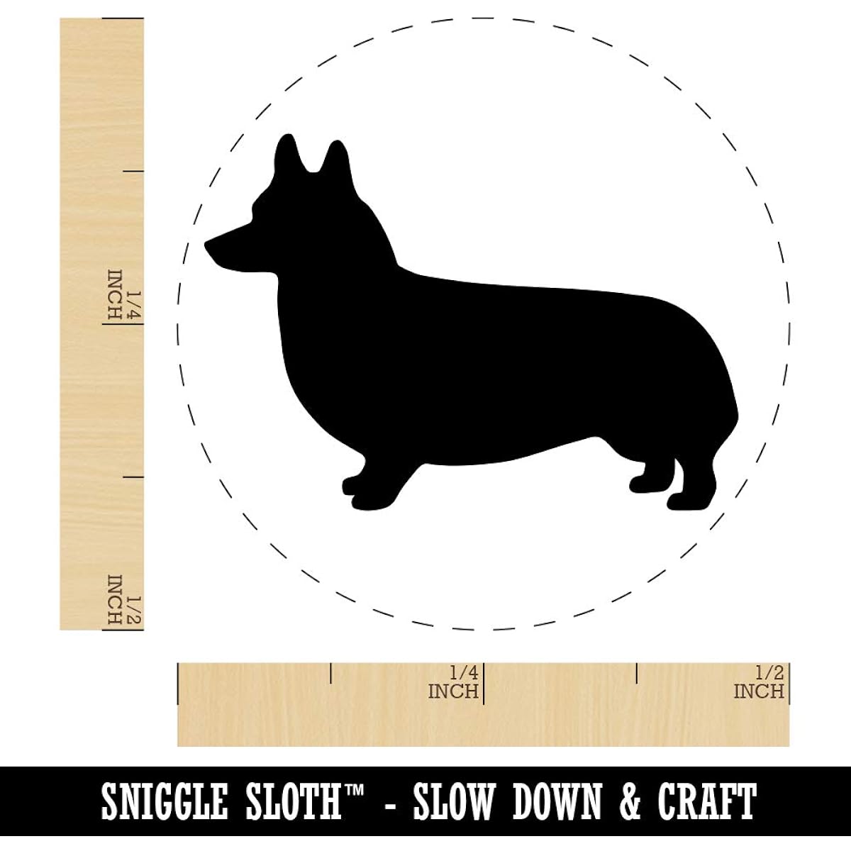 Pembroke Welsh Corgi Dog Solid Rubber Stamp for Stamping Craft Planners - 1/2" Mini