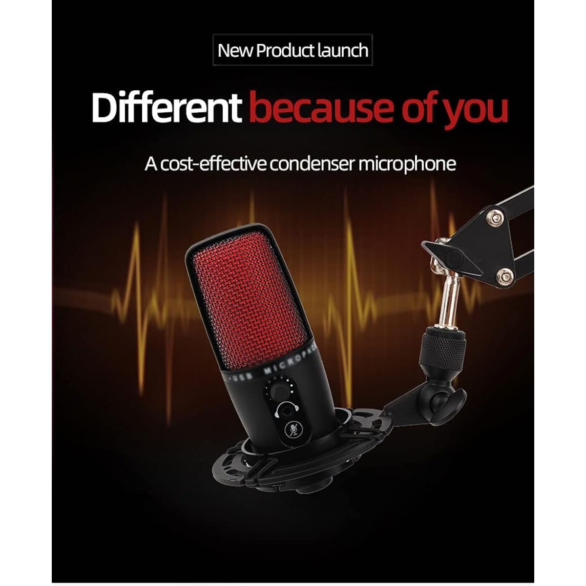 Mini USB Condenser Microphone, Professional Recording Quality, Ideal for Project/Home Studio Applications