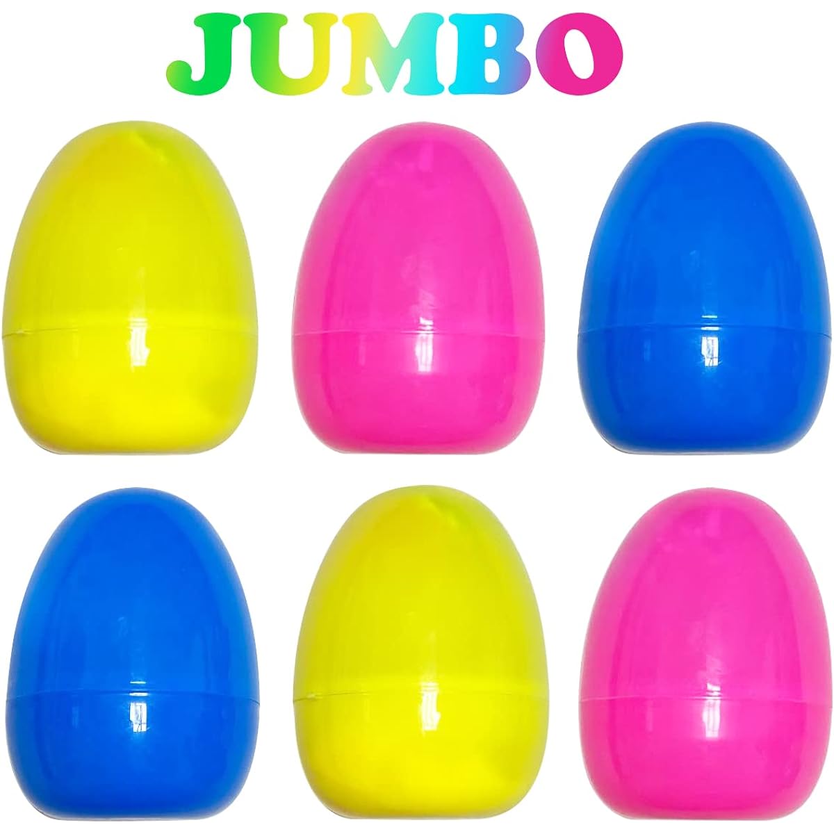 Pinkiwine 6 Pack Jumbo Easter Eggs with Doll Toys for Kids/Girls/Boys/Toddlers, Easter Basket Stuffers, Gift Fillers, Party Favors