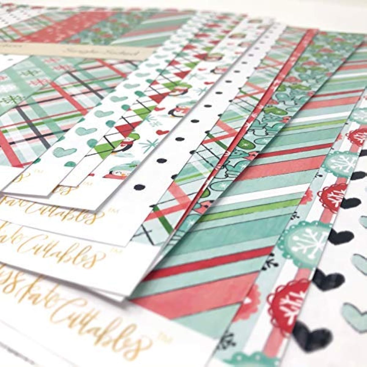 Miss Kate Cuttables Pattern Paper Pack Snow Fun Scrapbook Premium Specialty Paper Single Sided 12"x12" Collection 16 Sheets