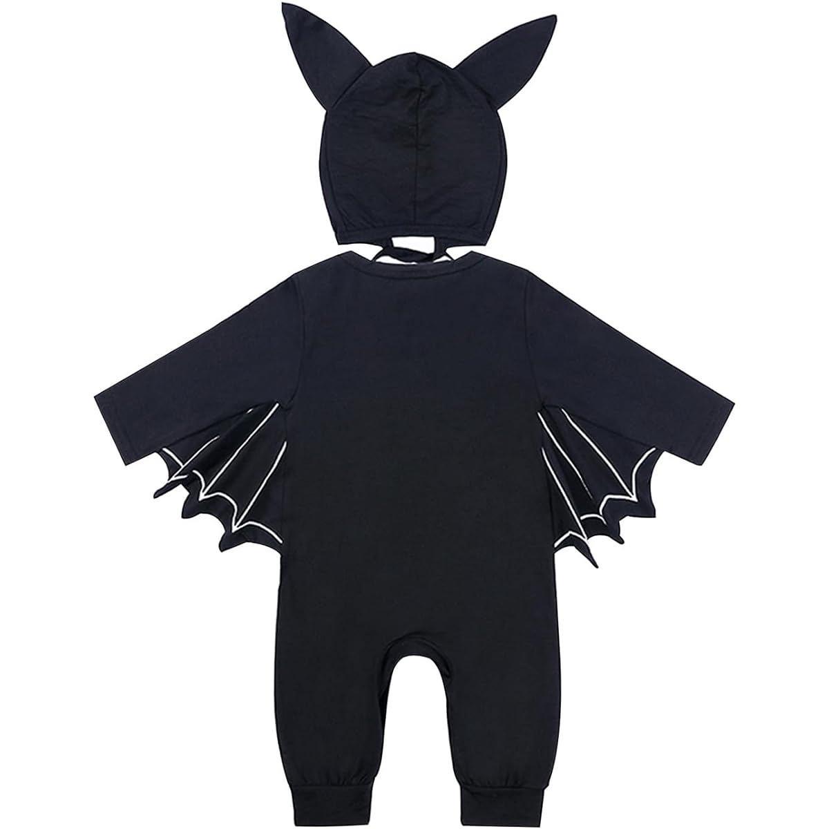 FANCYINN Infant Baby Black Bat Costume Man Romper with Hat Halloween Bat Outfit 2 Pieces 3-24 Months US Size: 3-6 Months