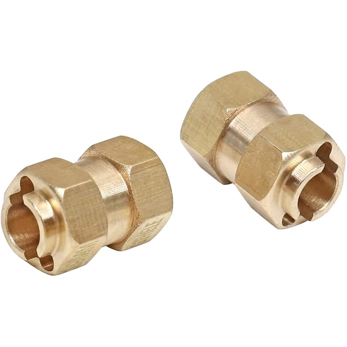 GTHELE Brass Wheel Hex Hub 10mm + 6mm Extender Adapter Set for 1/18 TRX4M Upgrade Parts RC Crawler Car