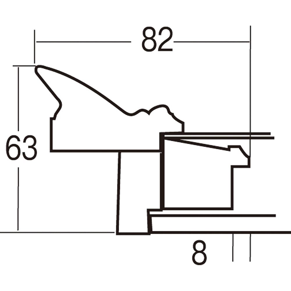 Large oil frame F20 gold acrylic 9232N