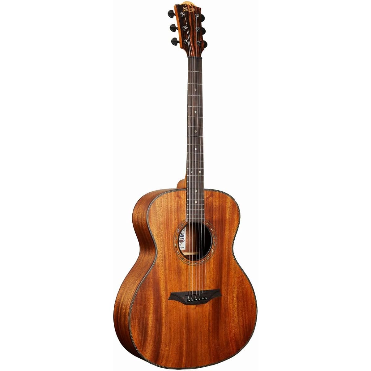 Bromo BAT2M Acoustic Guitar Beginner 12-Piece Set, Solid Top, All Mahogany, Auditorium, Bromo
