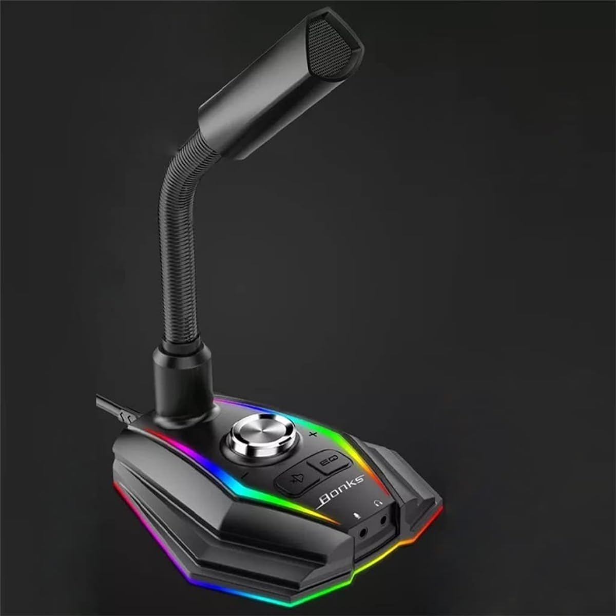 Desktop Gooseneck USB Microphone Gaming Voice Changer with Condenser Microphone Perfect for Computer Studio Recording