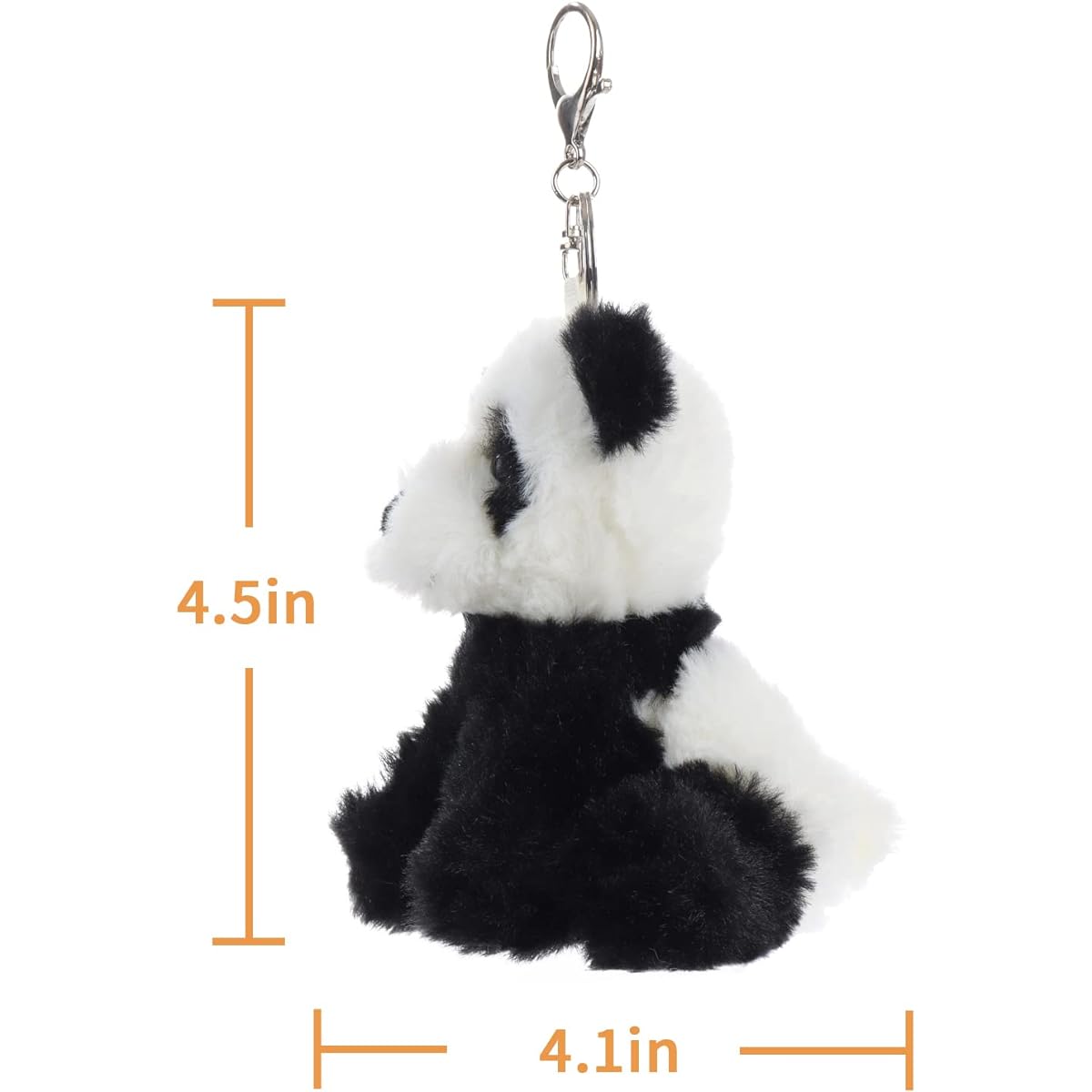 Apricot Lamb Cute Toy Stuffed Animal Panda Plush Soft Keychain for Kids Bag Wallet Backpack Handbag (4.5 Inch), Black, S
