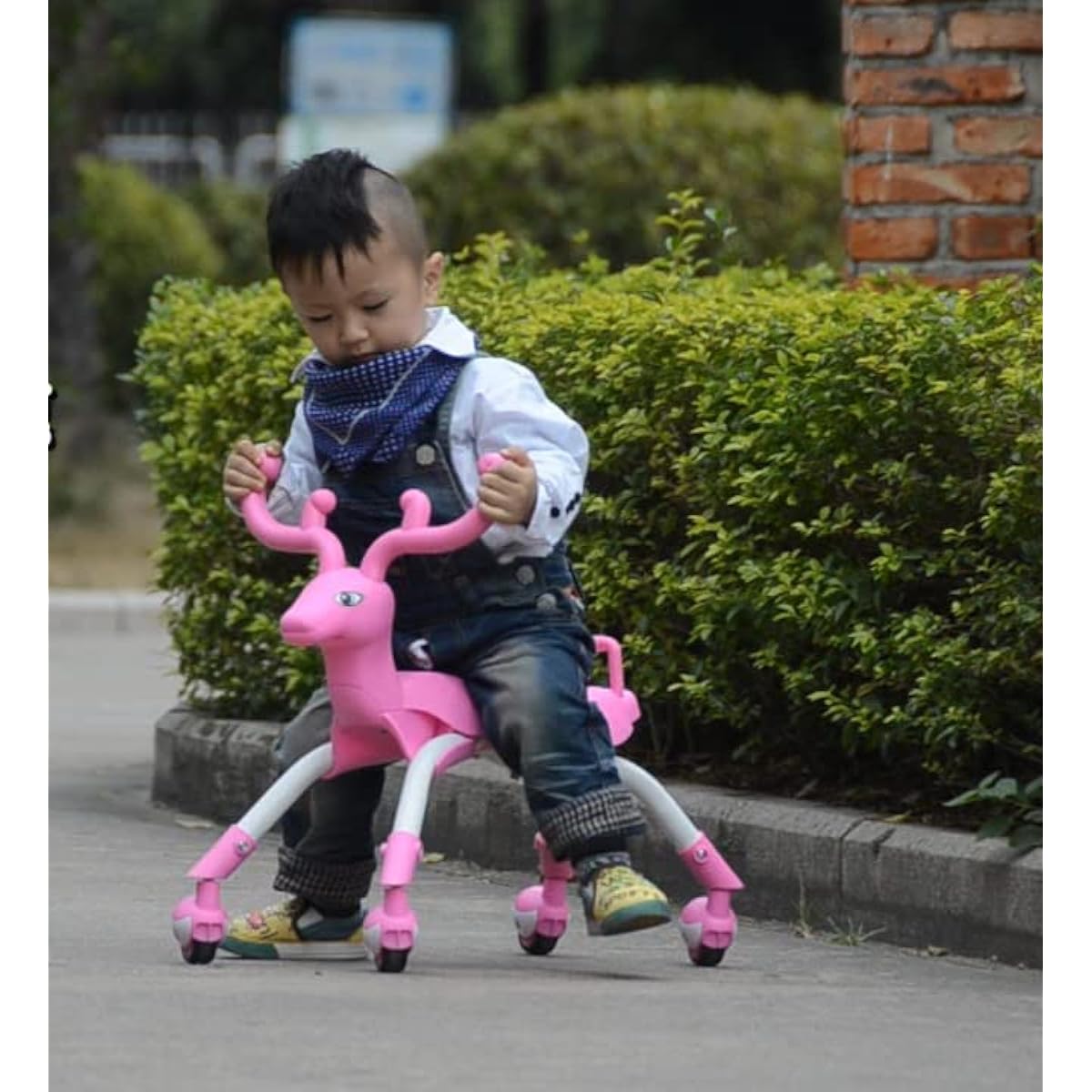 Voyage Sports Toddler Balance Bike for Boys and Girls Ages 1+, Baby Ride-On Toy for 1-3 Years Old, Toddler Learning Walker, 4 Spinning Wheels, First Birthday Gift (Pink Reindeer)