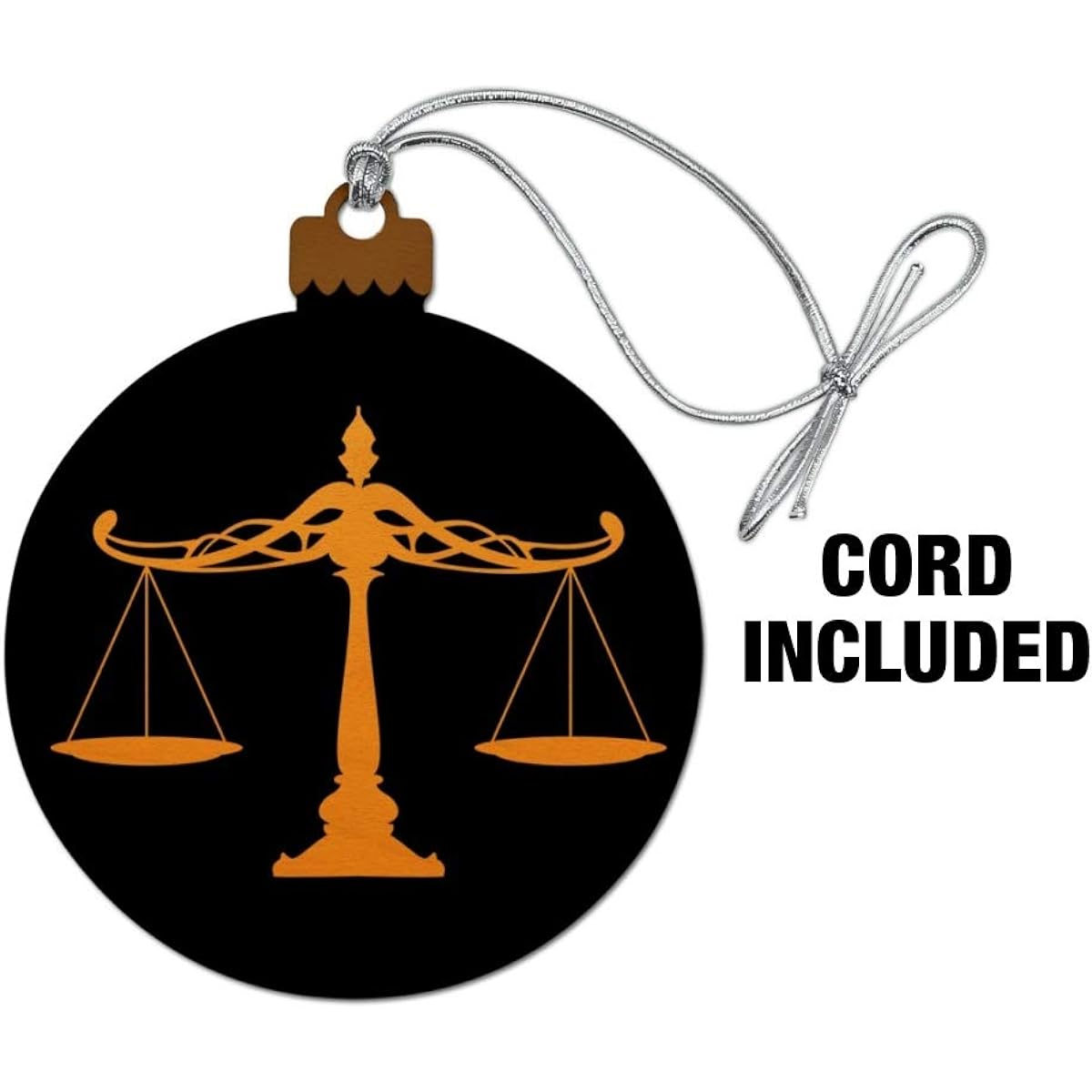 Scales of Justice Lawyer Wooden Christmas Tree Holiday Ornament