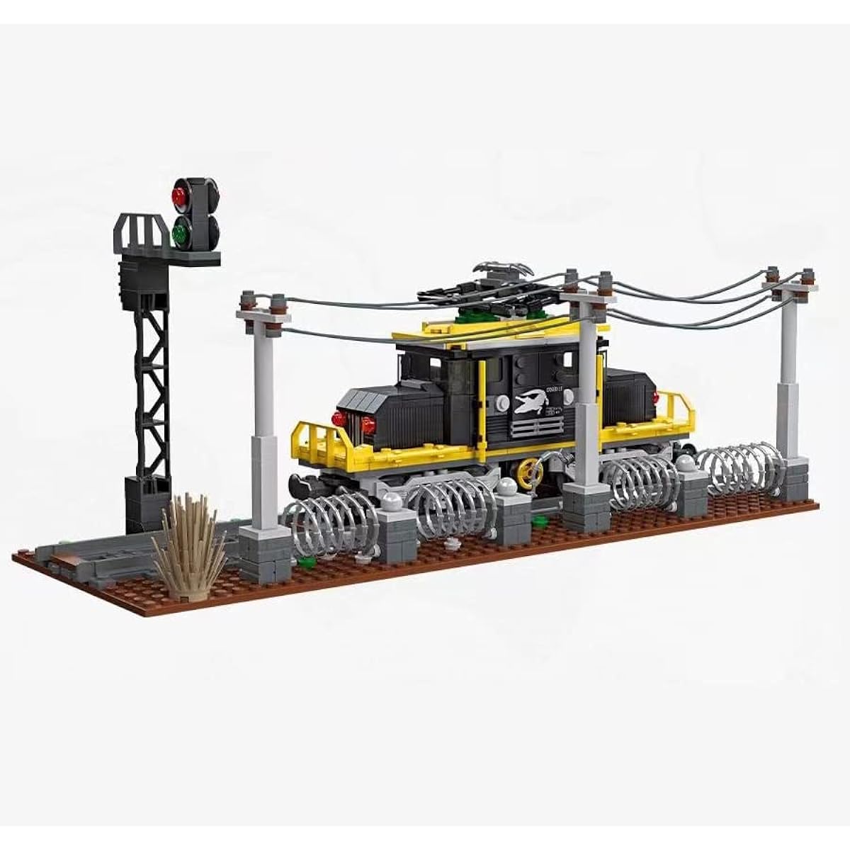 BDYDT Train Crocodile Locomotive Building Block Set (669 Pieces) Train Building Block Set Restores the Iconic Crocodile Locomotive; Great Gift Idea for Train Enthusiasts