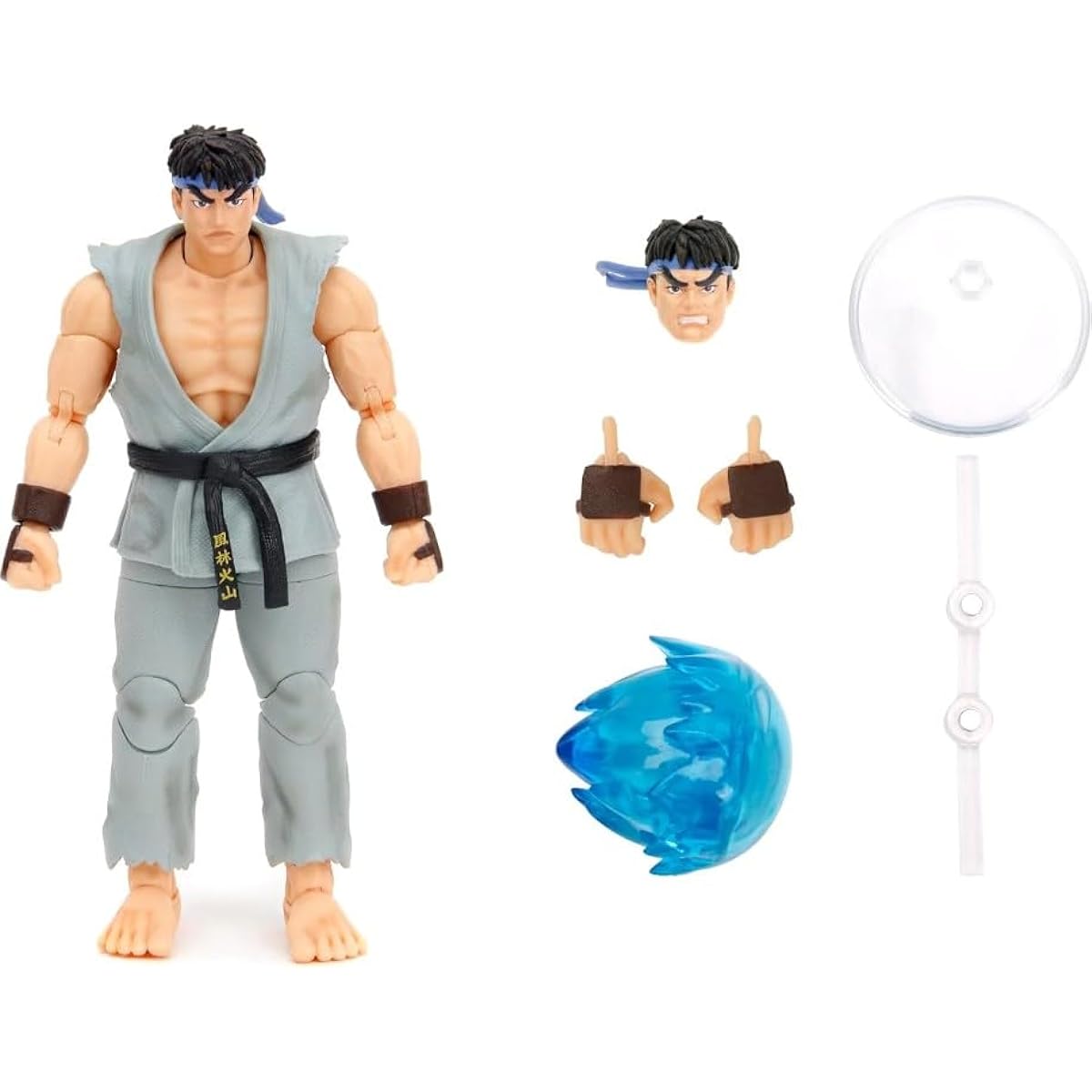 Jada Toys Street Fighter II 6" Ryu (Player 2) Action Figure Toys for Kids and Adults