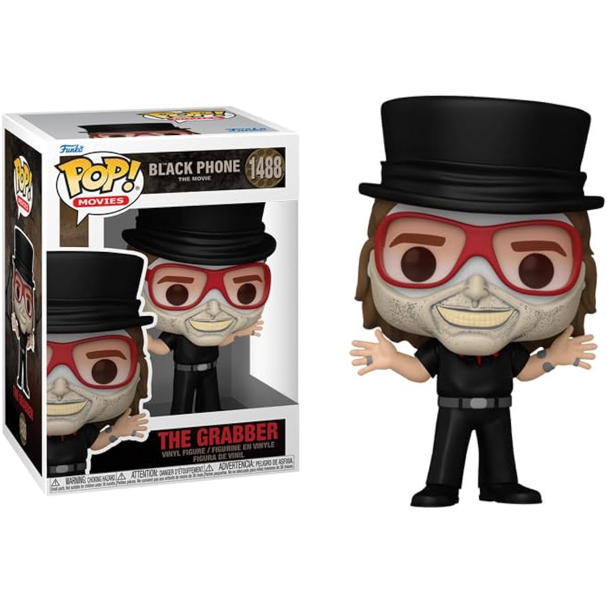 POP Movies: Black Phone - Grabber with Glasses and Hat Funko Vinyl Figure (Includes Compatible Box Protector Case), Multicolor 3.75"