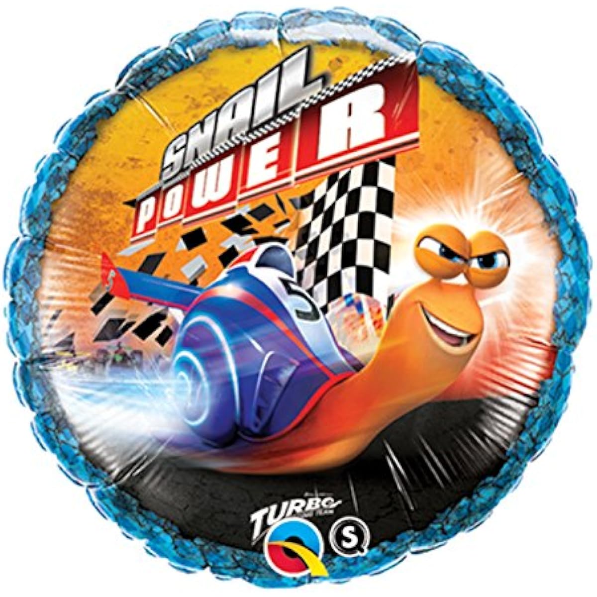 Qualatex Turbo Snail Power Check Flag Mylar Balloon 18"