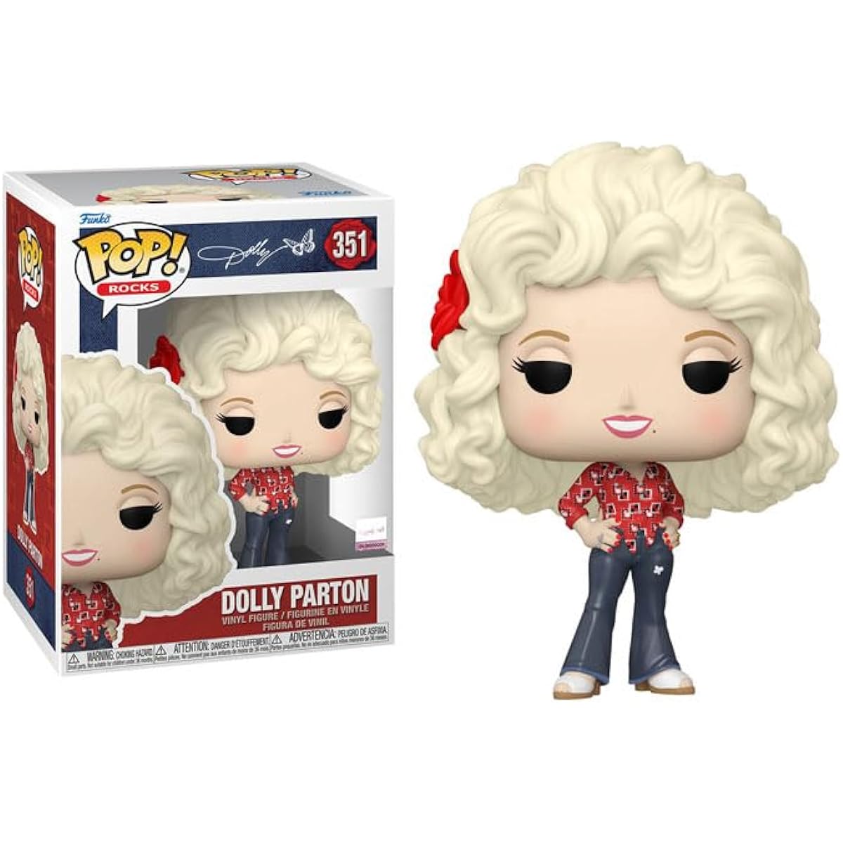 POP Rocks: Dolly Parton 1977 Tour Funko Vinyl Figure (with Compatible Box Protector Case) Multicolor 3.75"