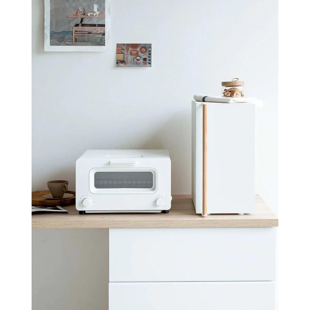Yamazaki Jitsugyo Bread Case Slim White Approx. W22XD36XH41cm (Cushion Included) Tosca Space Saving Countertop Storage Bread Case 5682