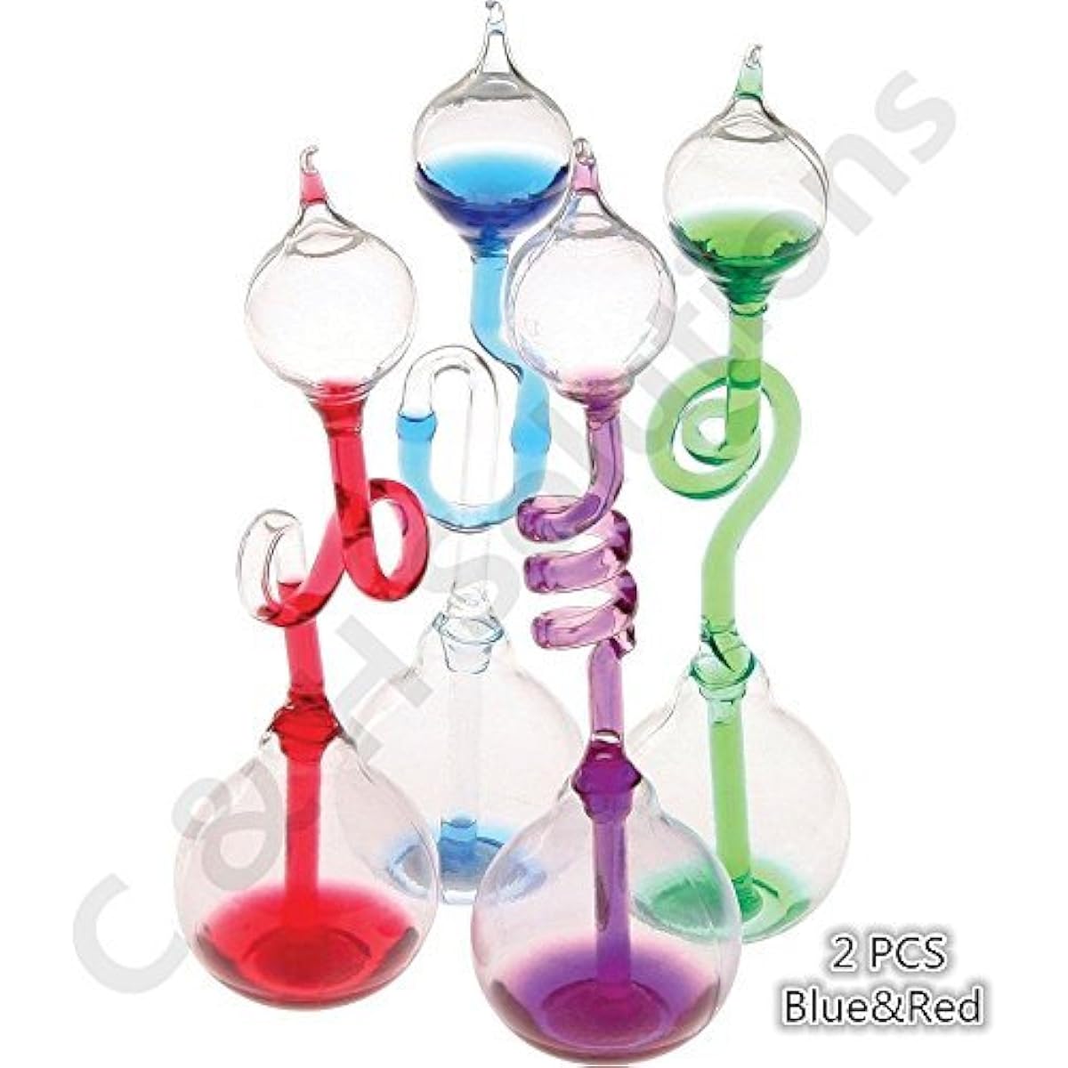 C&H Solutions Colorful Office Thinking Hand Boiler Glass Science Energy Transfer Kids Science Experiment Love Bird Color Meter Hand Boiler 2pcs (Blue & Red)