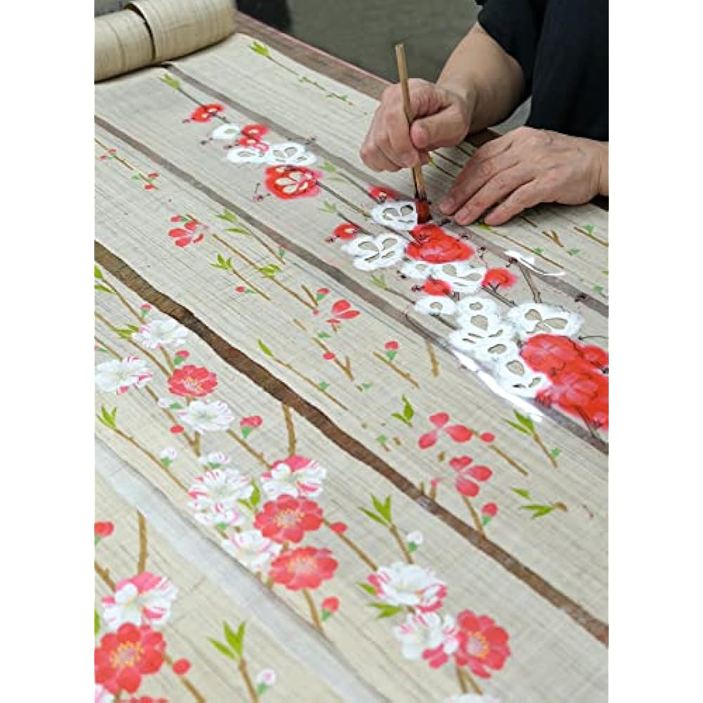 Tapestry "Satozakura" Stylish Modern 100% Linen Hand Dyed Thin Tapestry Wall Hanging