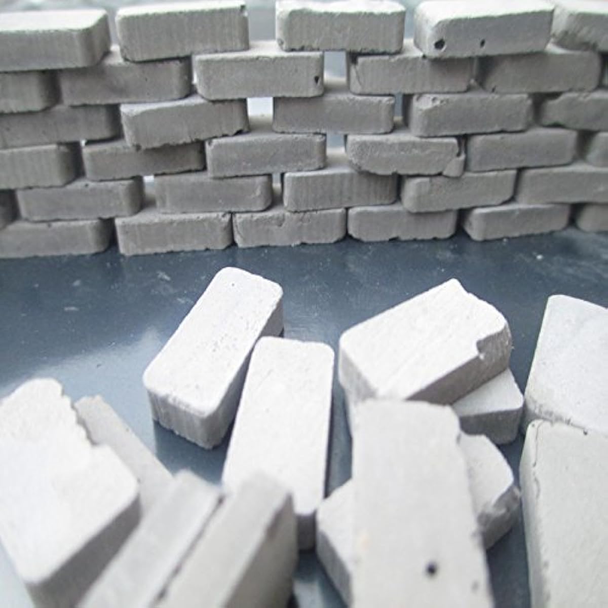 (1:35, Grey) - NW 250pcs Brick Building Set Dollhouse Miniature Bricks Mini Bricks Model (Grey, 1:35)