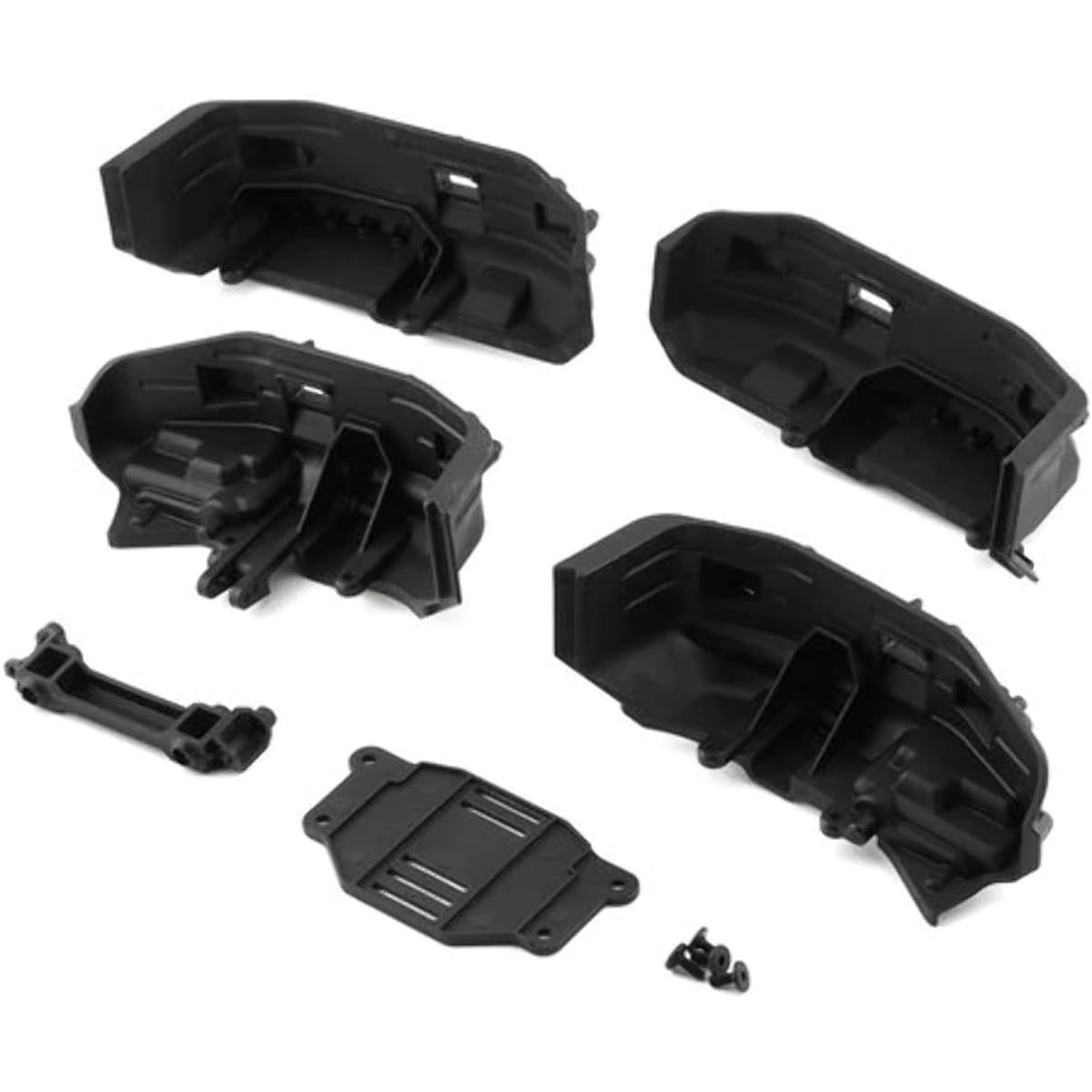 Traxxas 8080X Fender Inner (Narrow) Front & Rear (for Clipless Body Mount) (2 each) Lock Light Cover 8 Pieces Battery Plate/Body Mount/3x8 Flat Head Screws (4)/ 2.5x6 CS (10)