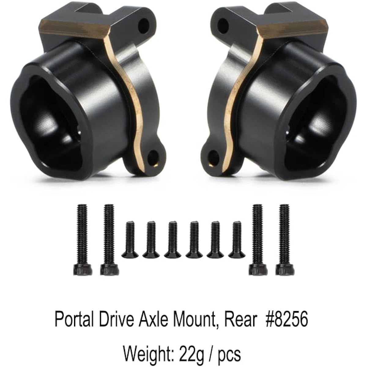 RCBOYZ 2 Pack Brass Rear Portal Drive Axle Mount Black C Hub Carrier Steering Knuckle Arm Base for TRX4 TRX6 1/10 RC Crawler Car Replace 8256